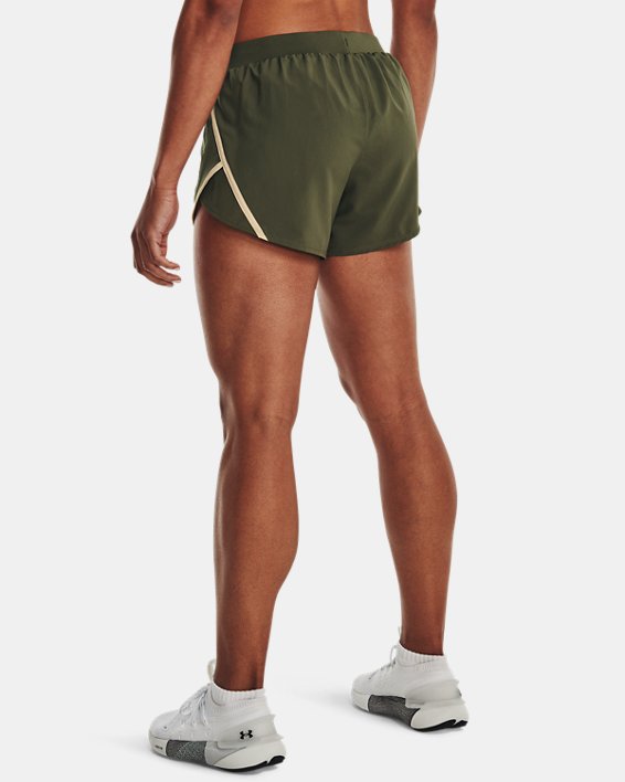 Women's UA Freedom Fly-By Shorts, Green, pdpMainDesktop image number 1